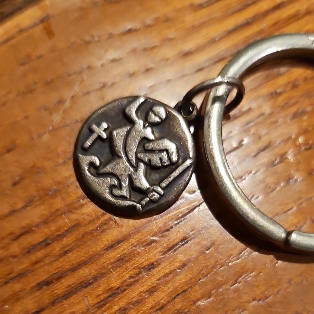 James Avery Silver Keychain with Saint Christopher Medallion
